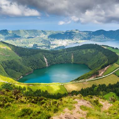 het Sete Cidades meer op de Azoren