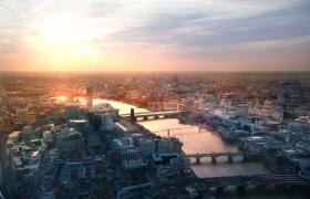 Westminster Abbey en London Eye