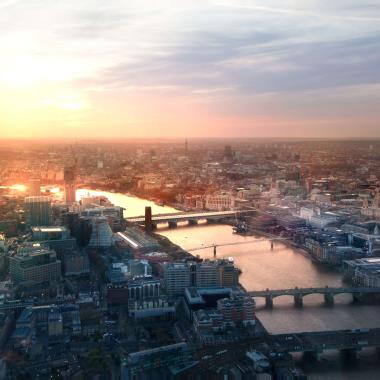 Westminster Abbey en London Eye