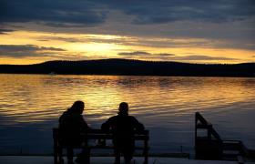 Zonsondergang in Finland