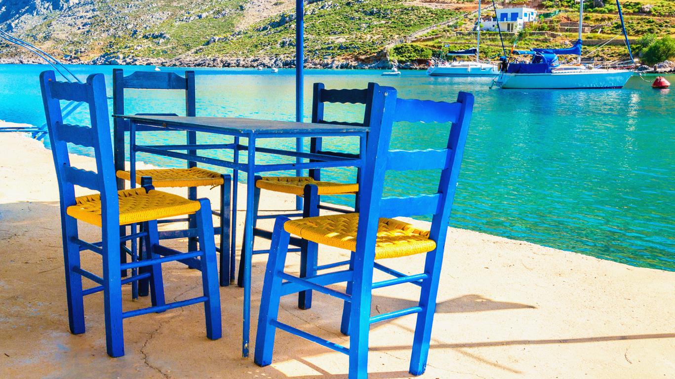 Een restaurant op Rhodos