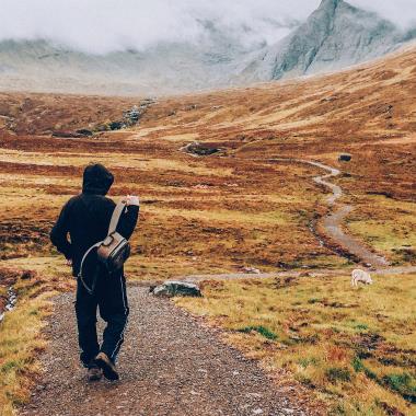 Wandelaar in Schotland